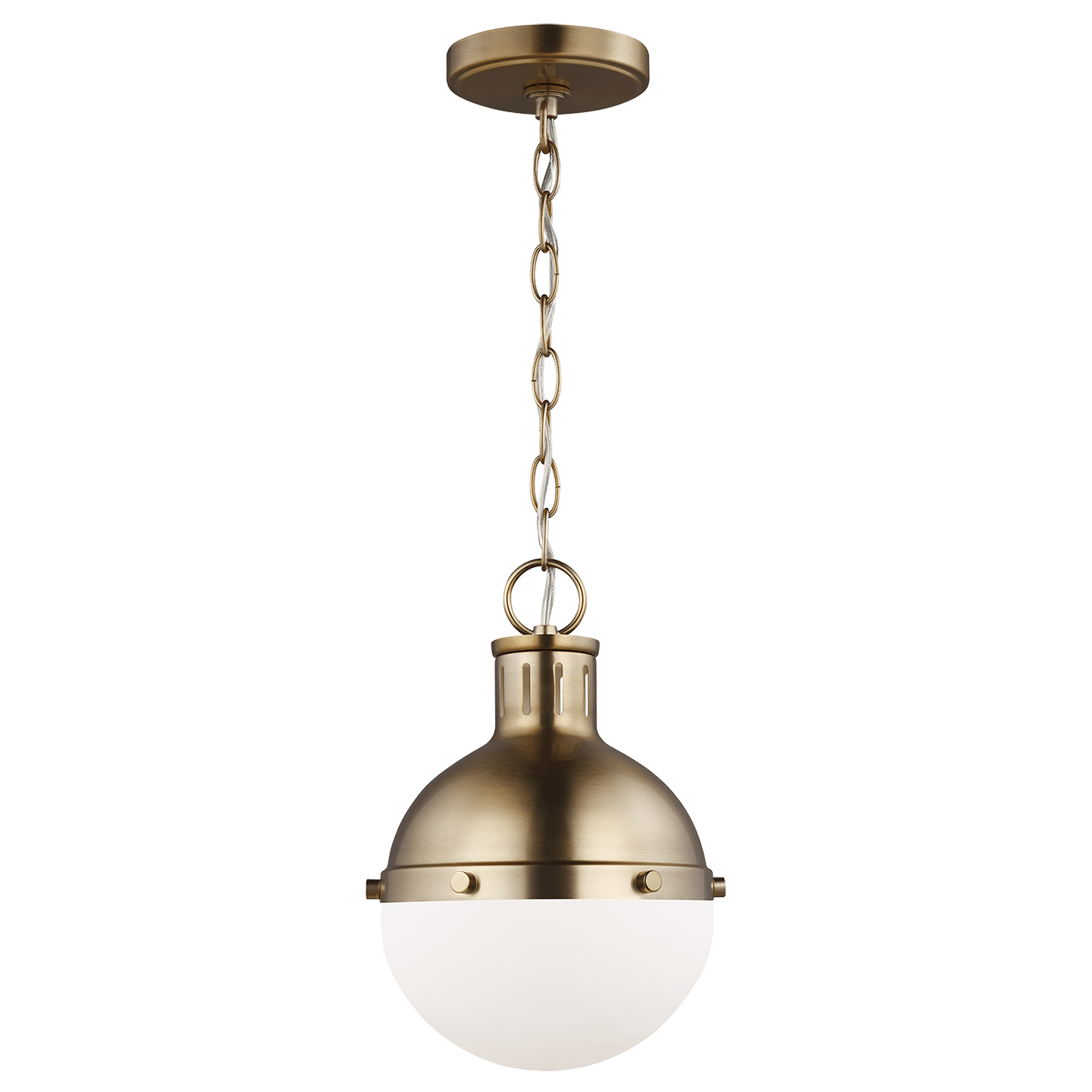 Satin Brass / White Glass