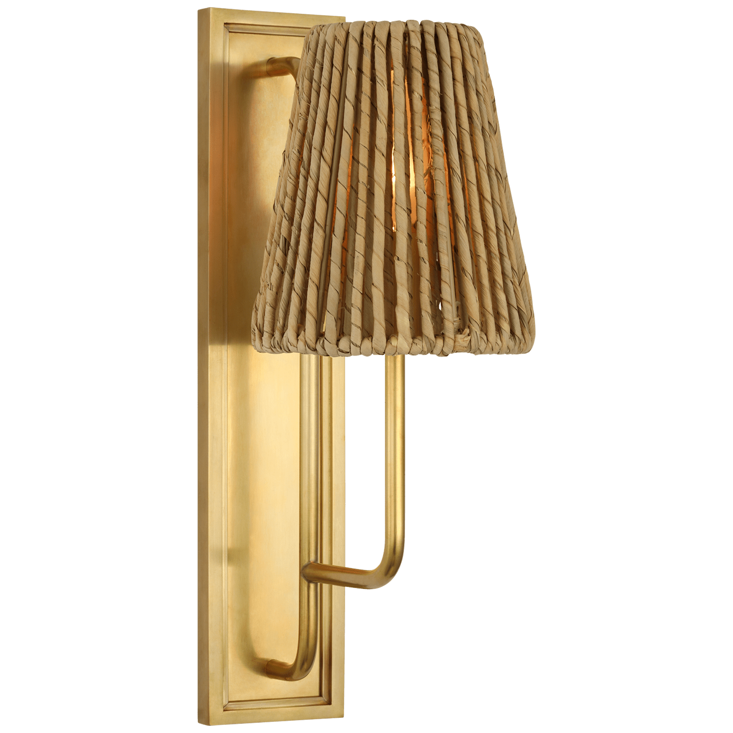 Hand-Rubbed Antique Brass / 7.6cm x 12.7cm x 14.6cm Natural Abaca