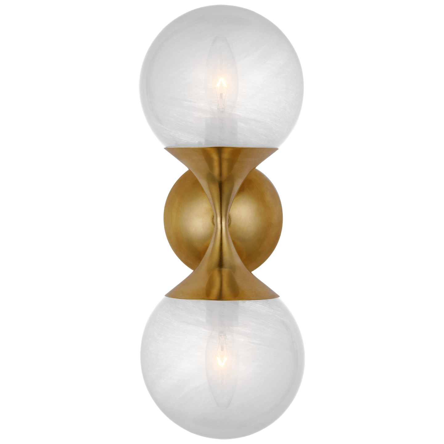 Hand-Rubbed Antique Brass / White Glass