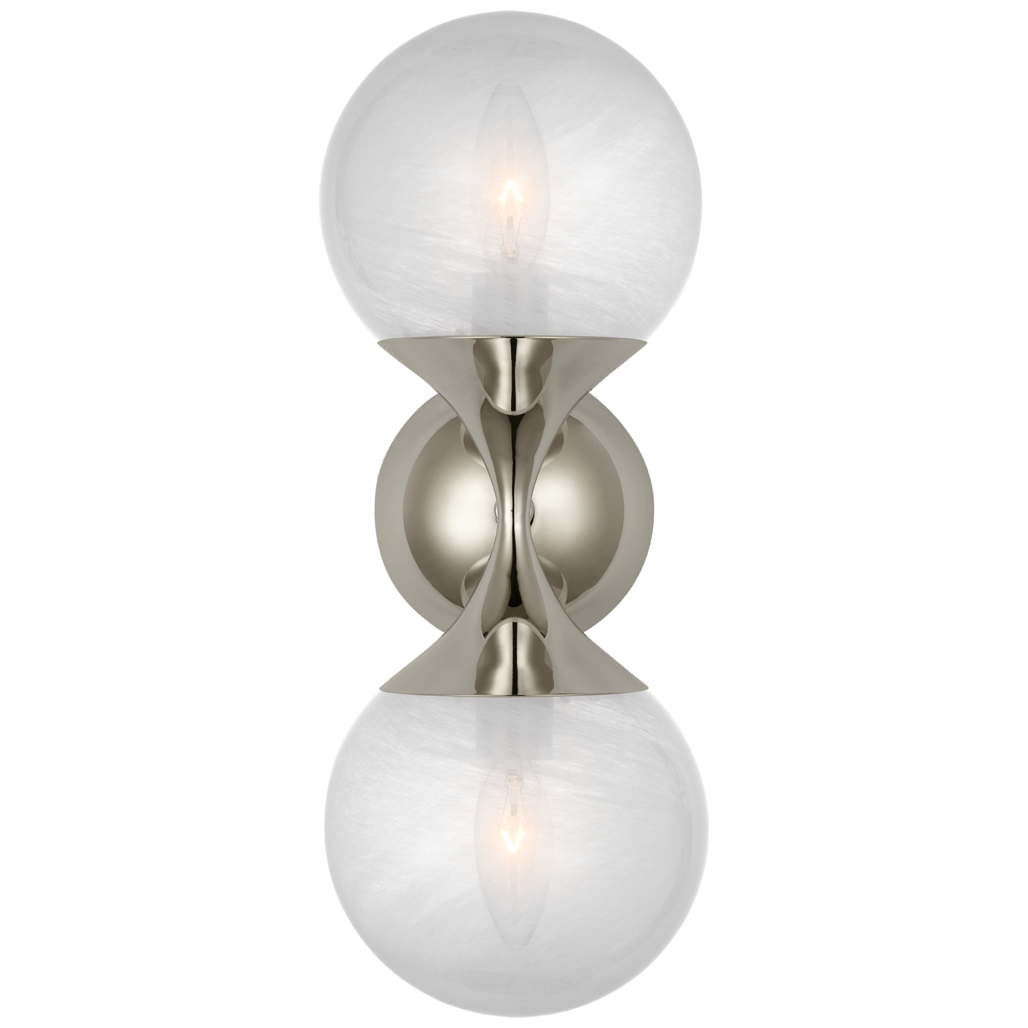 Polished Nickel / White Glass