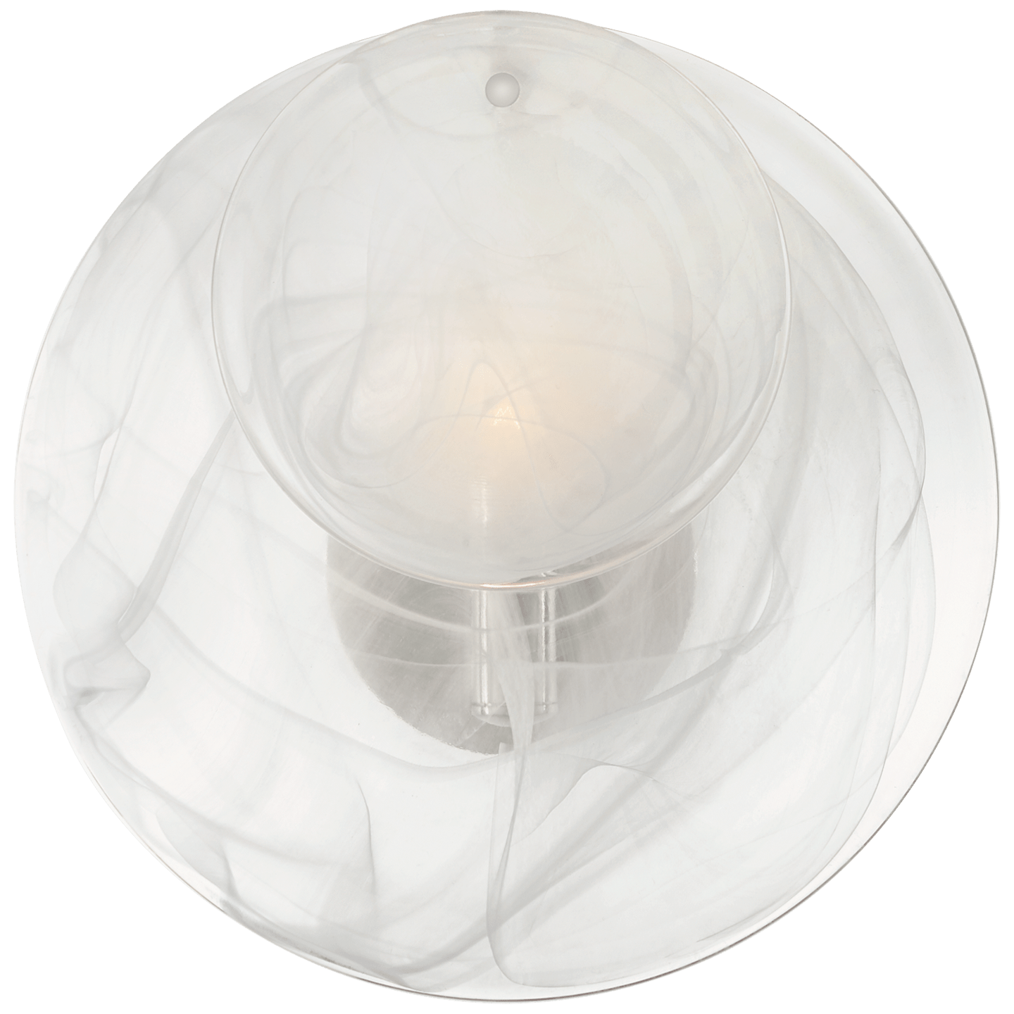 Polished Nickel / White Strie Glass
