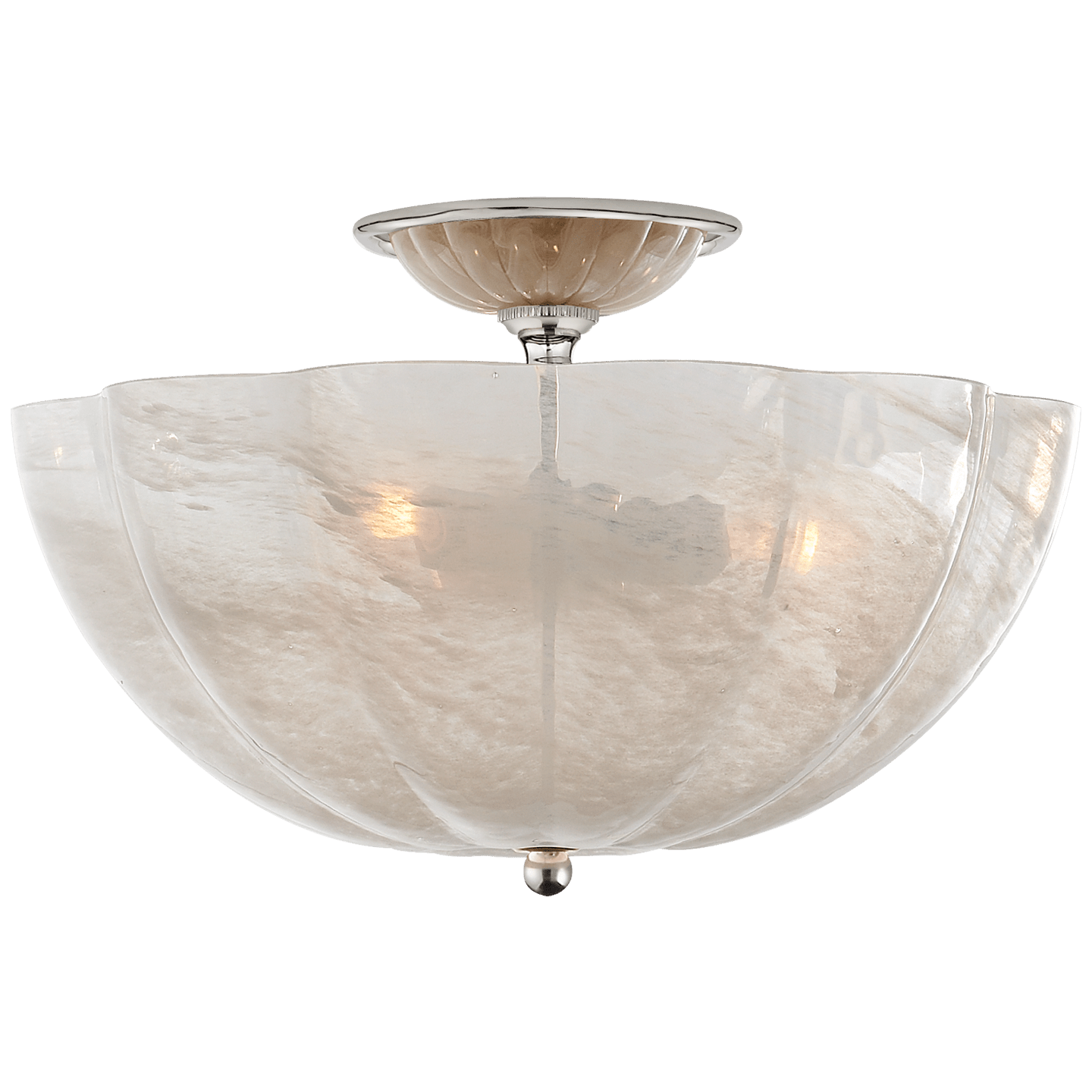 Polished Nickel / White Glass
