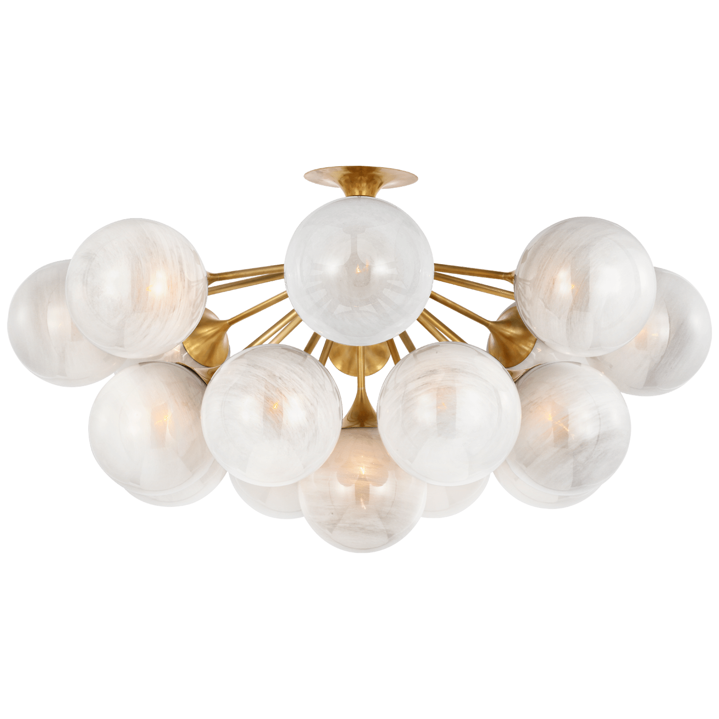 Hand-Rubbed Antique Brass / White Strie Glass