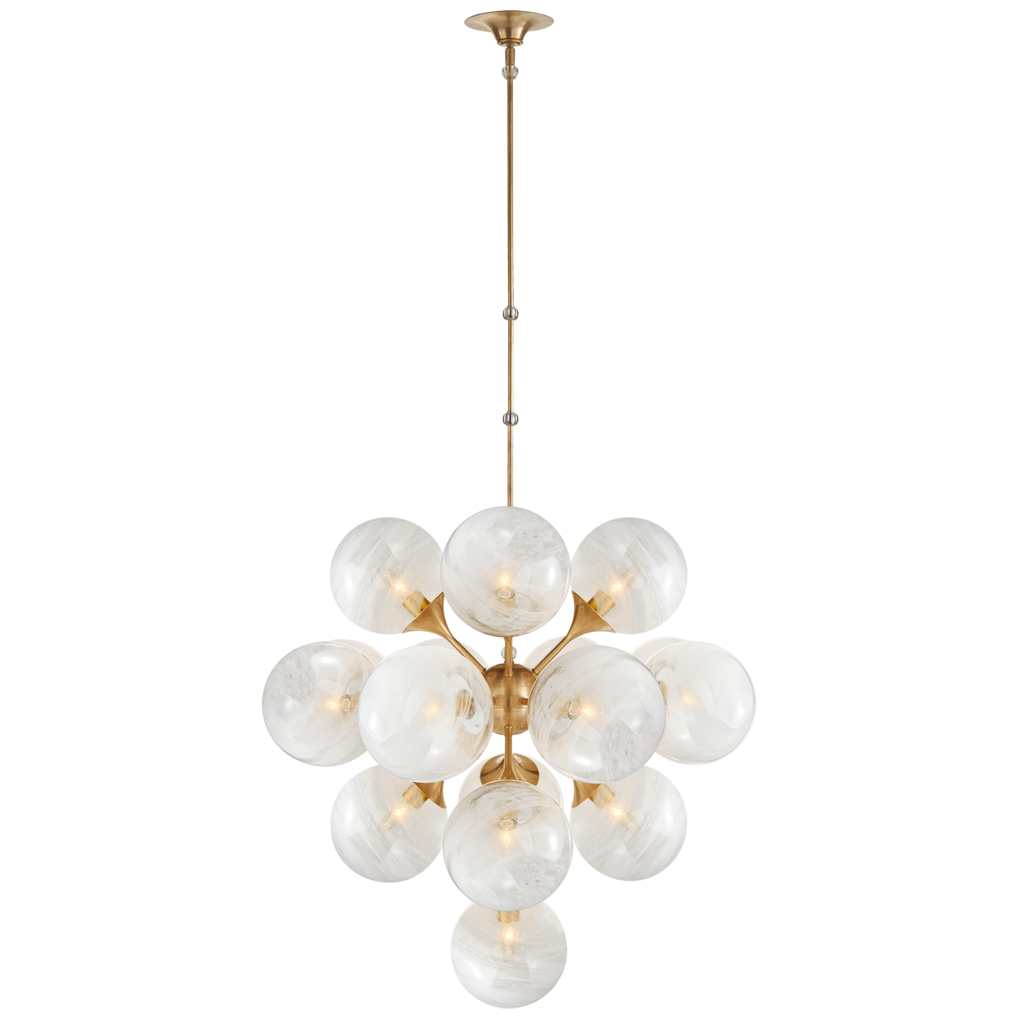 Hand-Rubbed Antique Brass / White Glass
