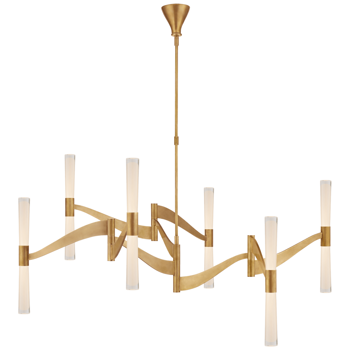 Hand-Rubbed Antique Brass / White Glass