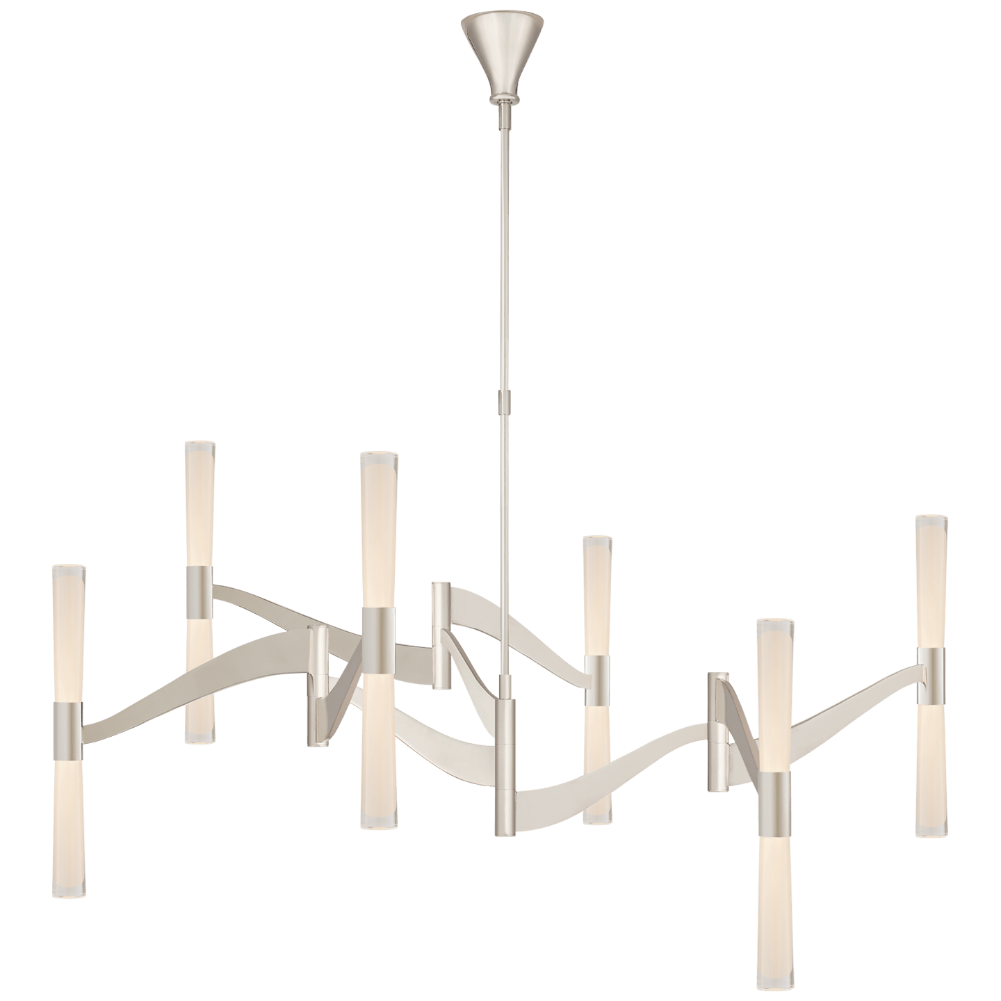 Polished Nickel / White Glass