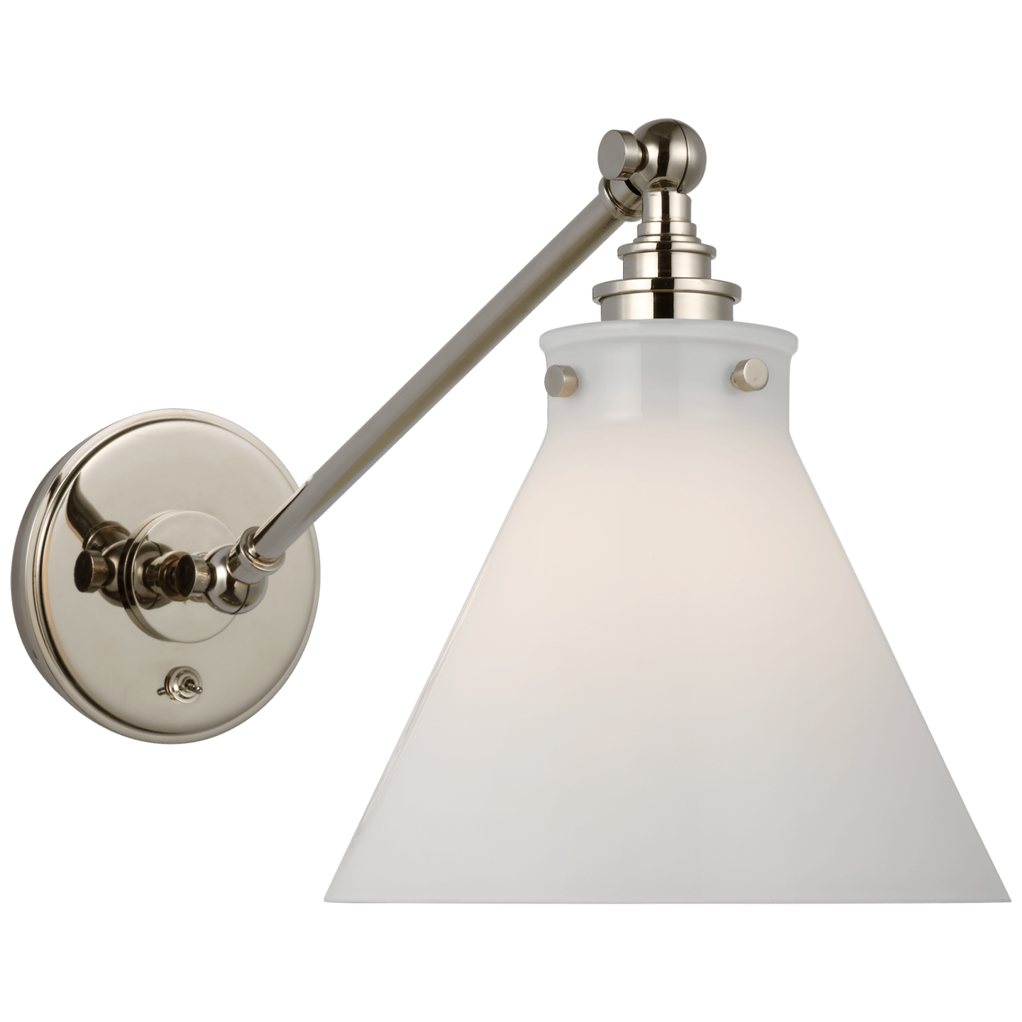 Polished Nickel / White Glass