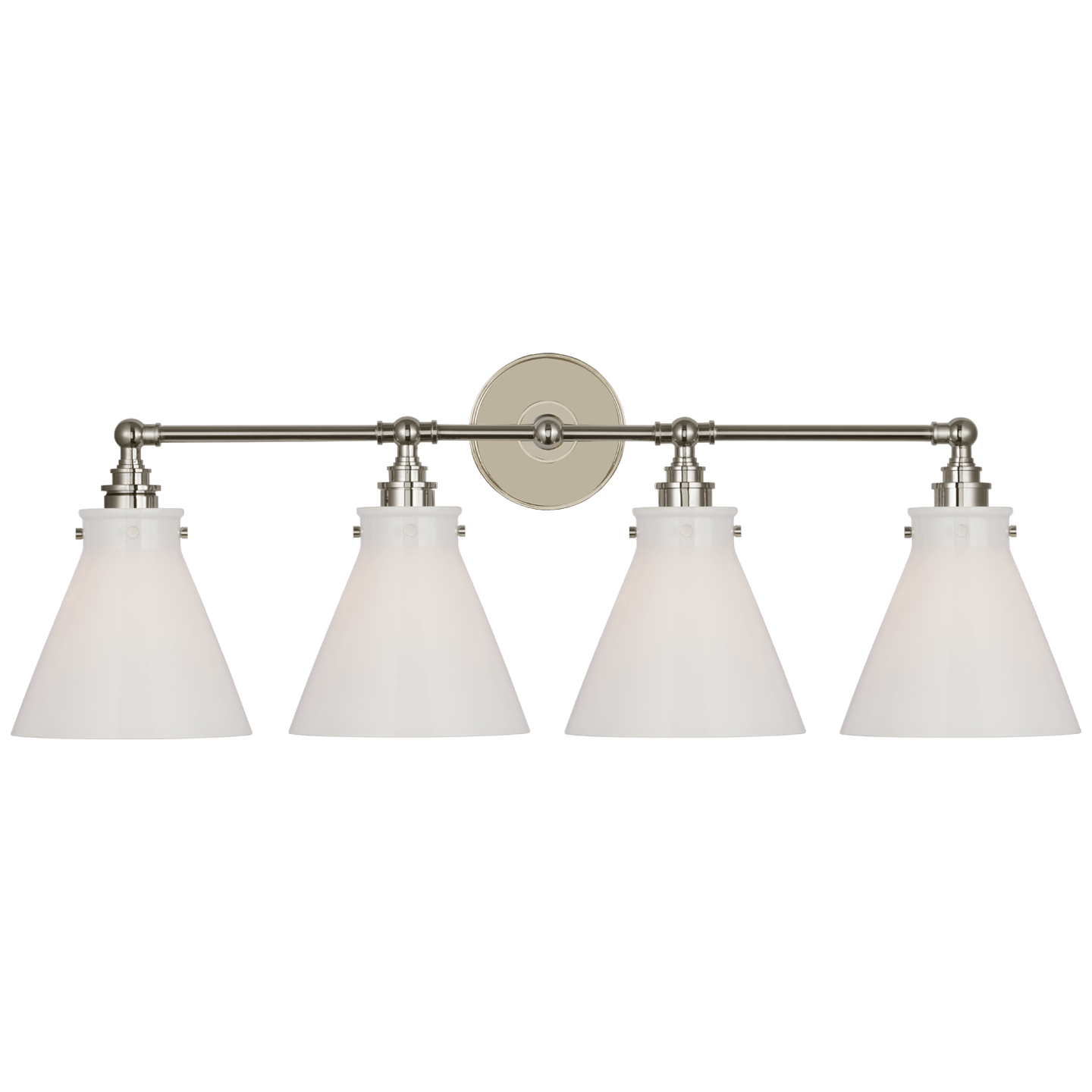 Polished Nickel / White Glass