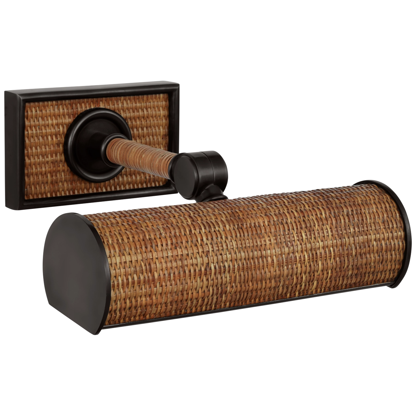 Bronze and Natural Woven Rattan