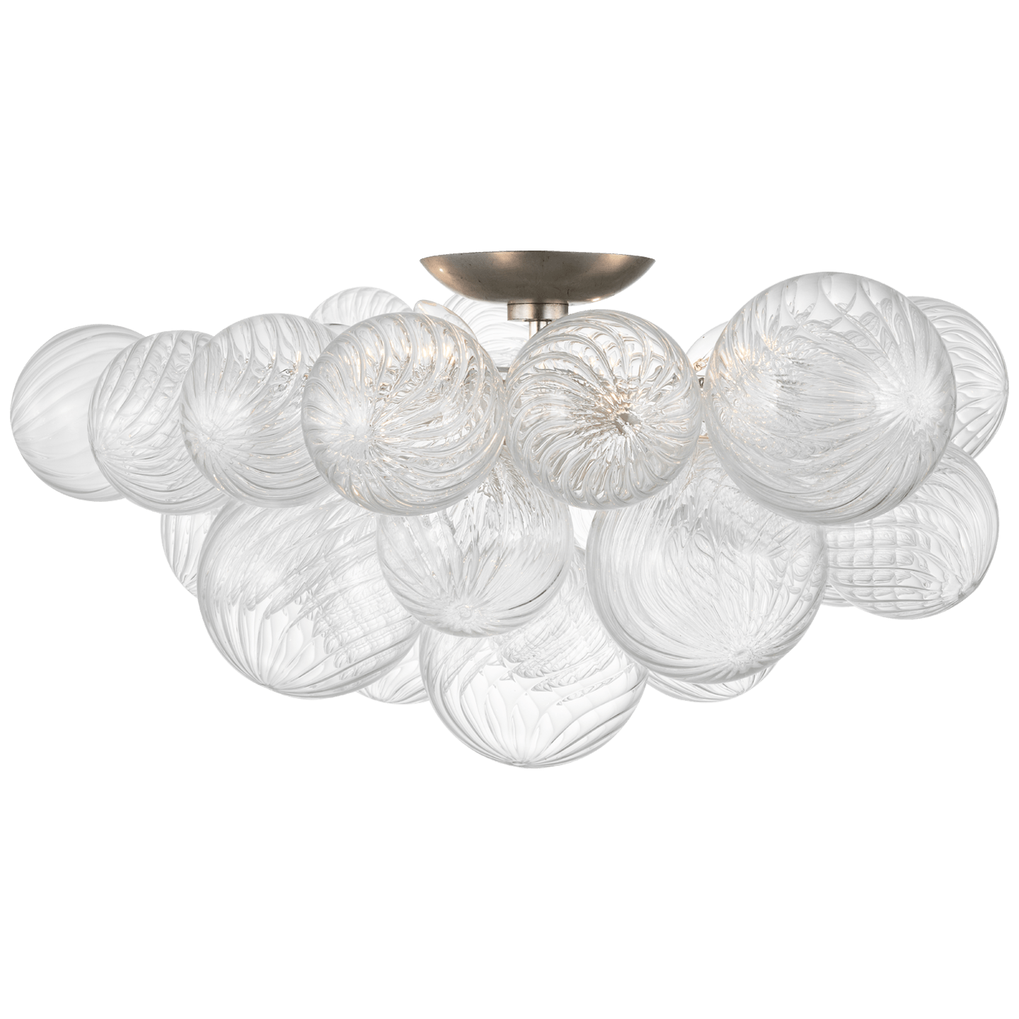 Burnished Silver Leaf and Clear Swirled Glass