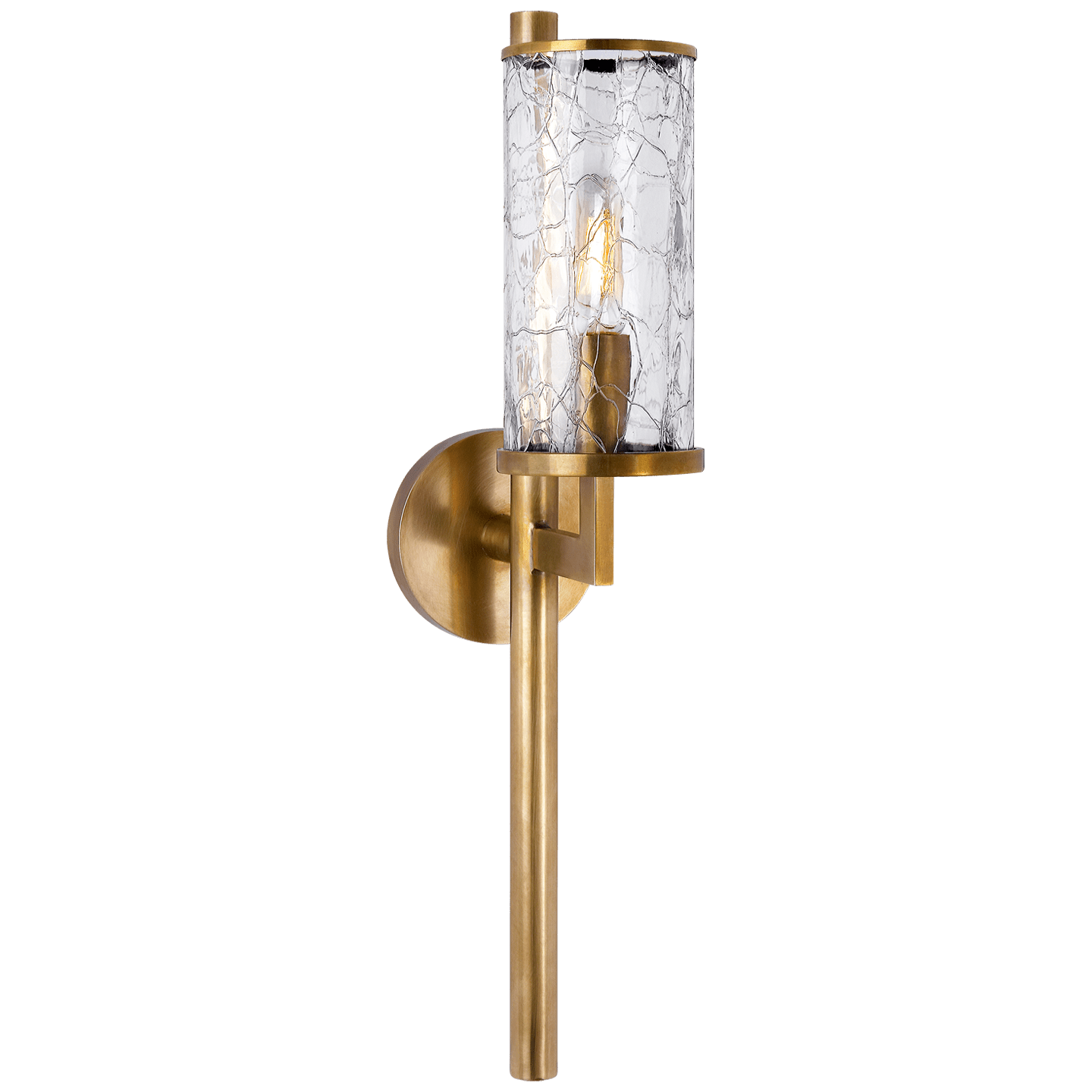 Antique-Burnished Brass / Crackle Glass