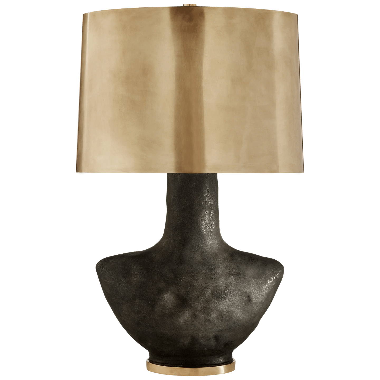 Stained Black Metallic / 41.9cm x 44.4cm x 30.5cm Antique Brass Oval