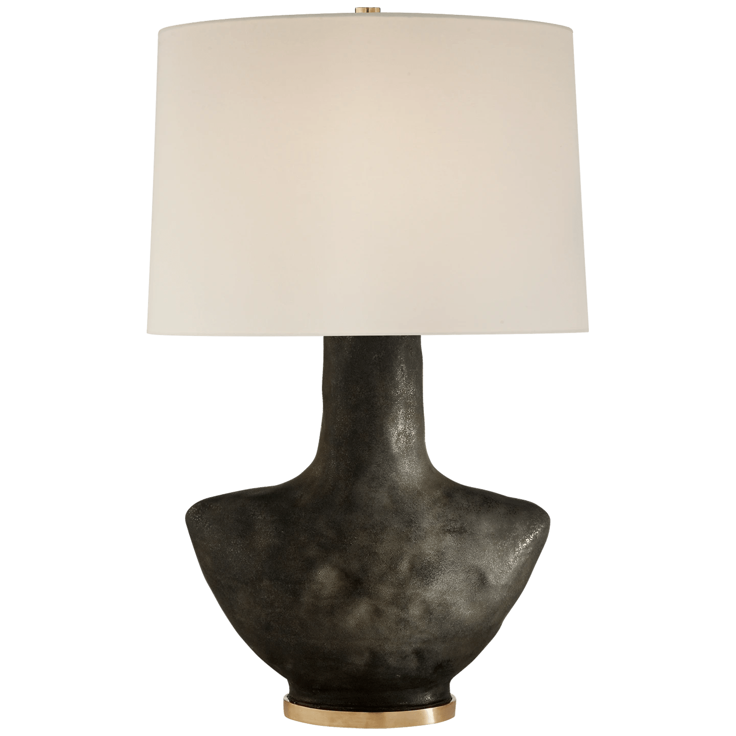 Stained Black Metallic / 41.9cm x 44.4cm x 30.5cm Linen Oval