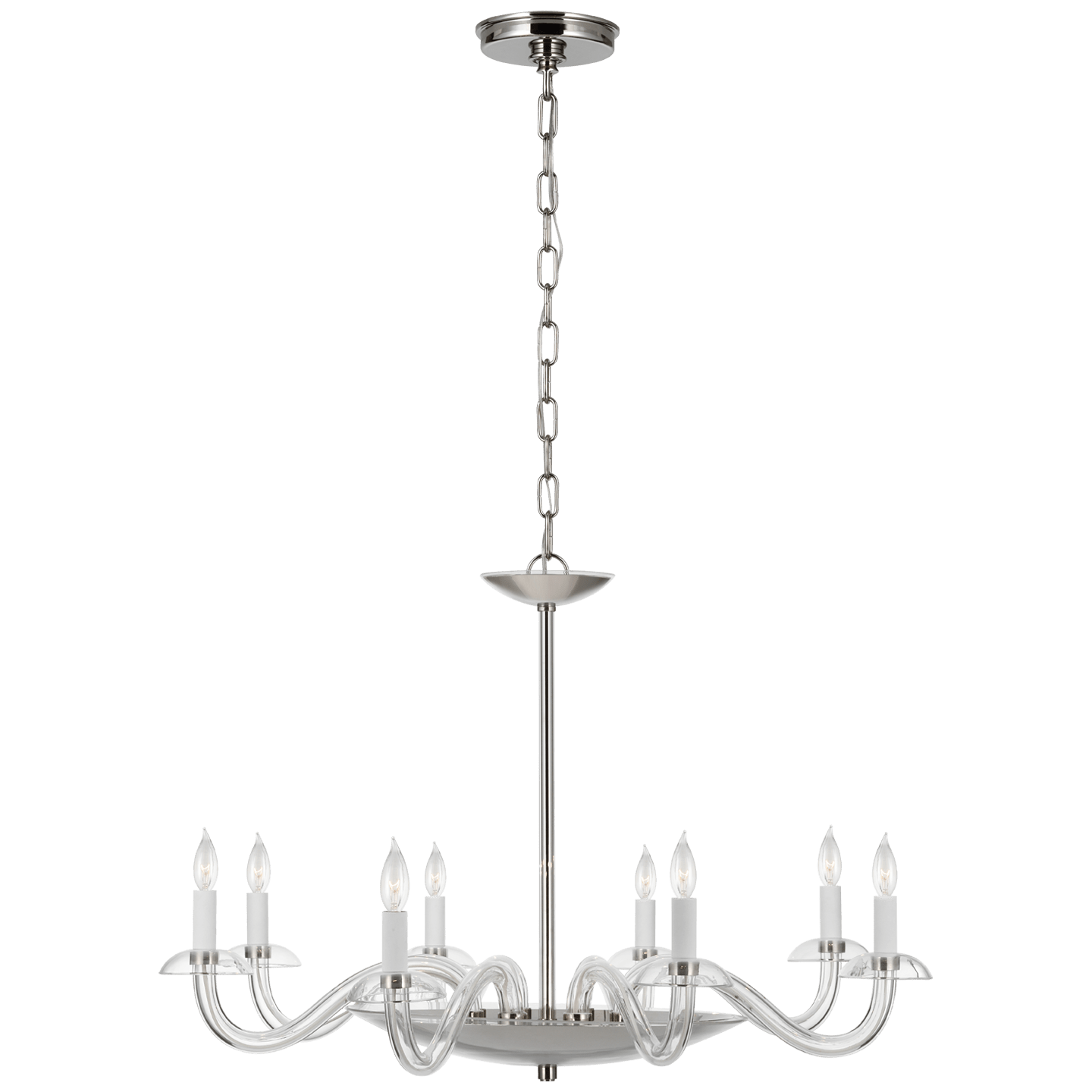 Clear Glass and Polished Nickel