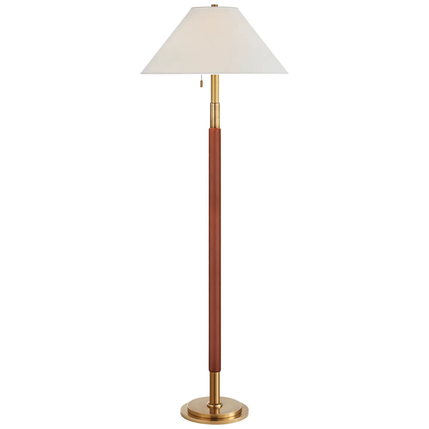 Natural Brass and Saddle Leather / 17.1cm x 55.9cm x 31.1cm Percale