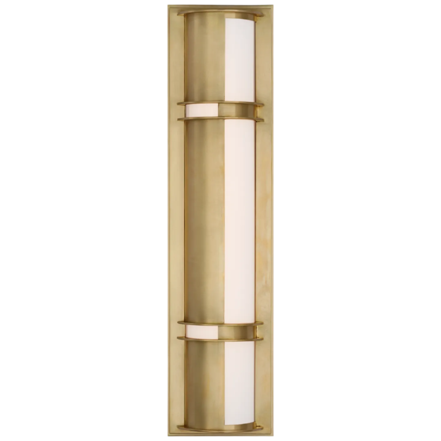 Natural Brass / White Glass