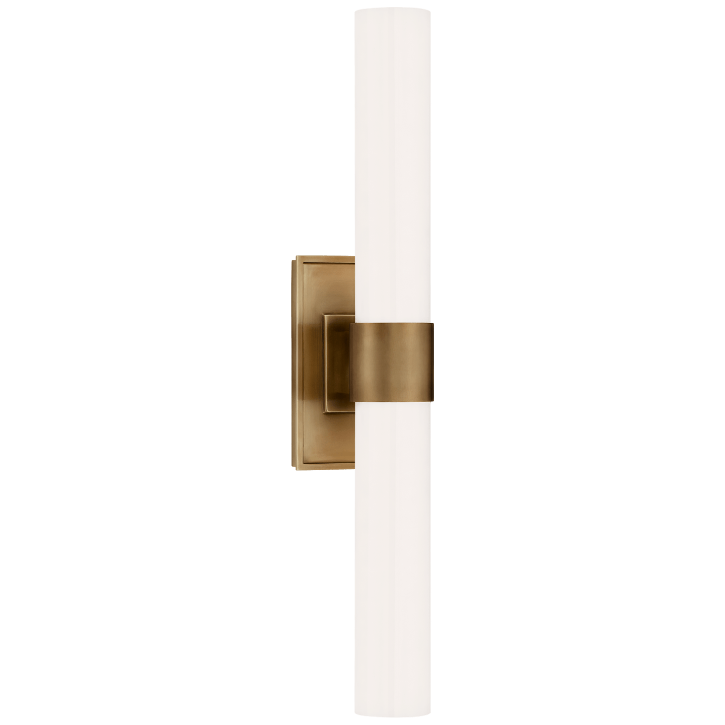 Hand-Rubbed Antique Brass / White Glass