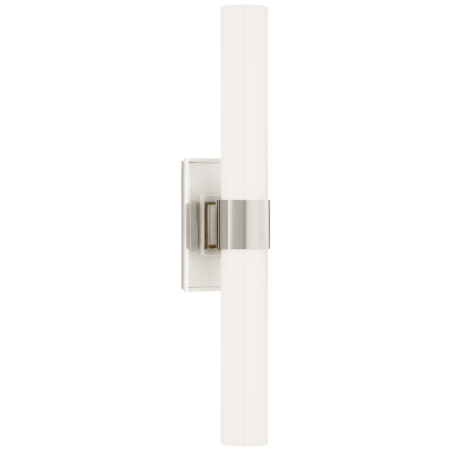 Polished Nickel / White Glass