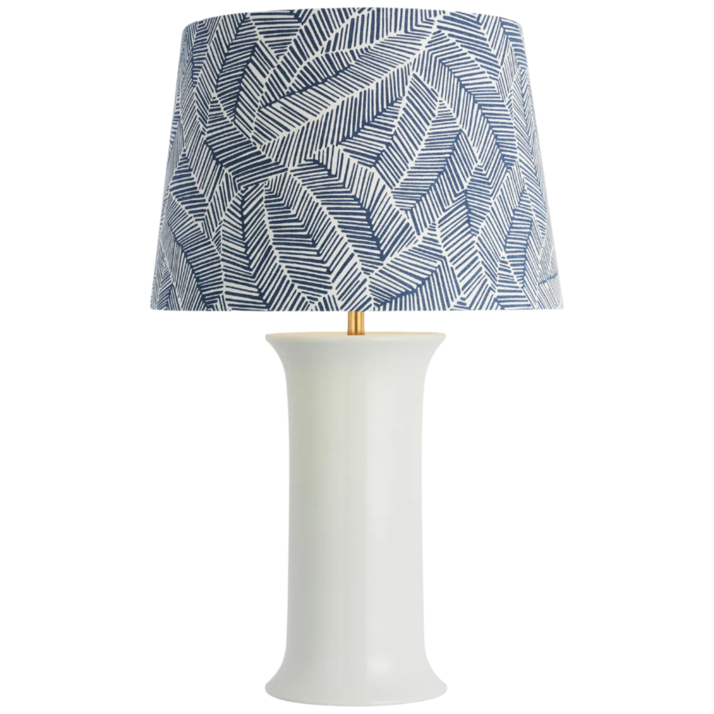 White Porcelain / 37.5cm x 45.7cm x 31.8cm Navy Abstract Leaf