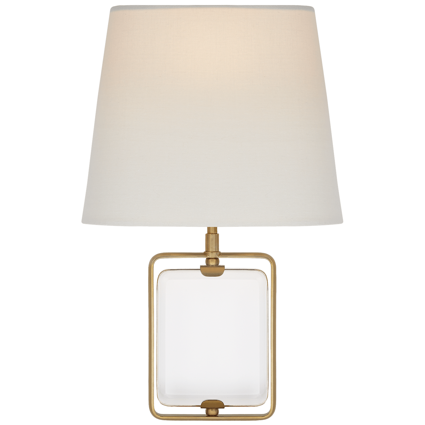 Crystal and Hand-Rubbed Antique Brass / 19cm x 24.1cm x 19.7cm Linen Shield
