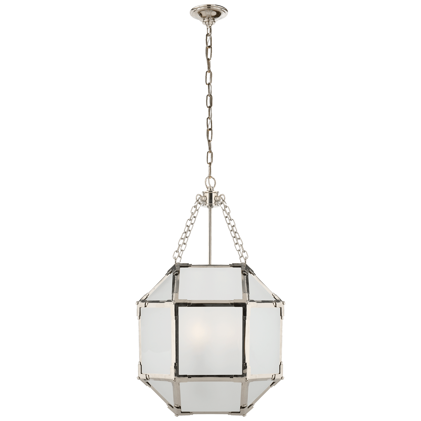 Polished Nickel / Frosted Glass