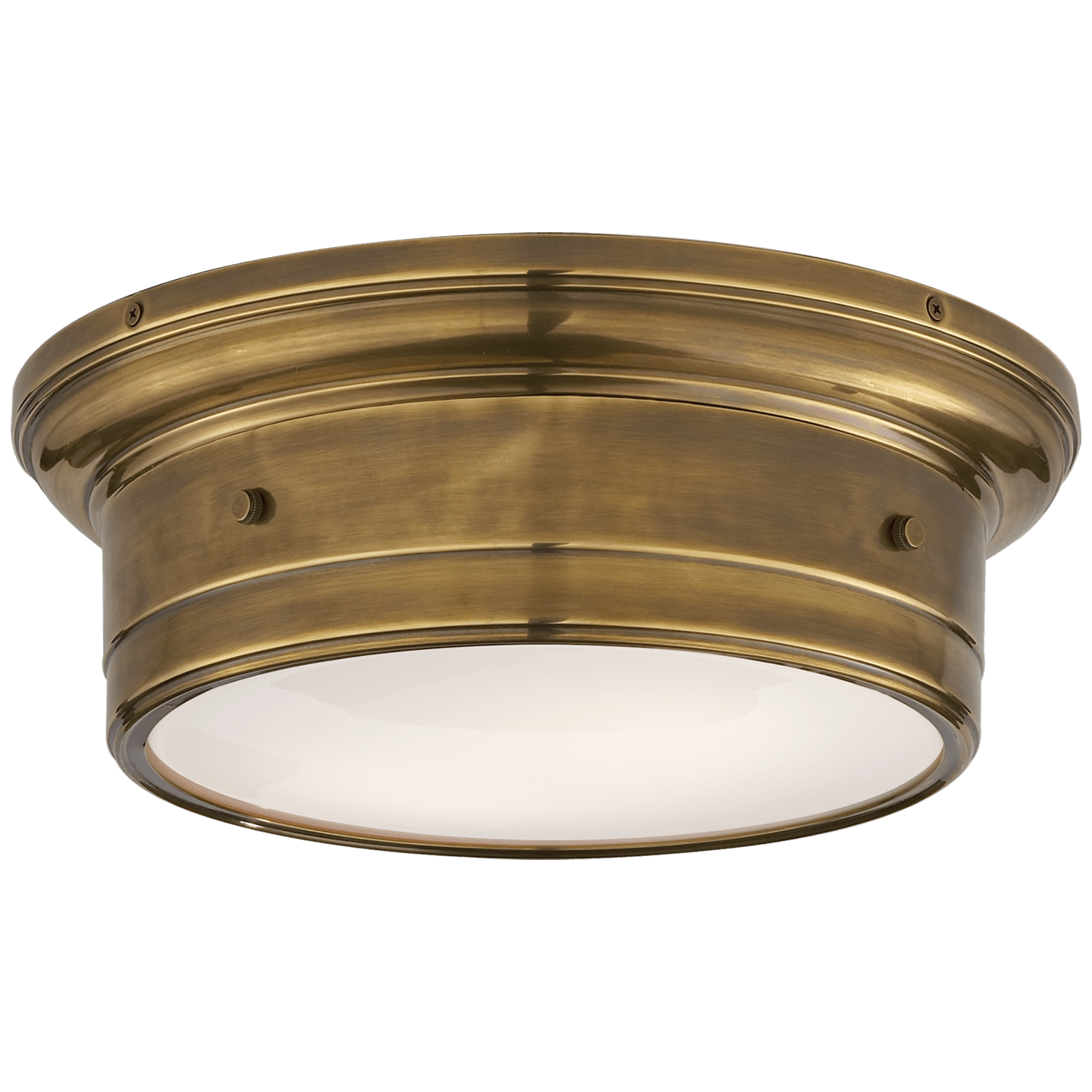 Ottone anticato lucido a mano / Vetro bianco