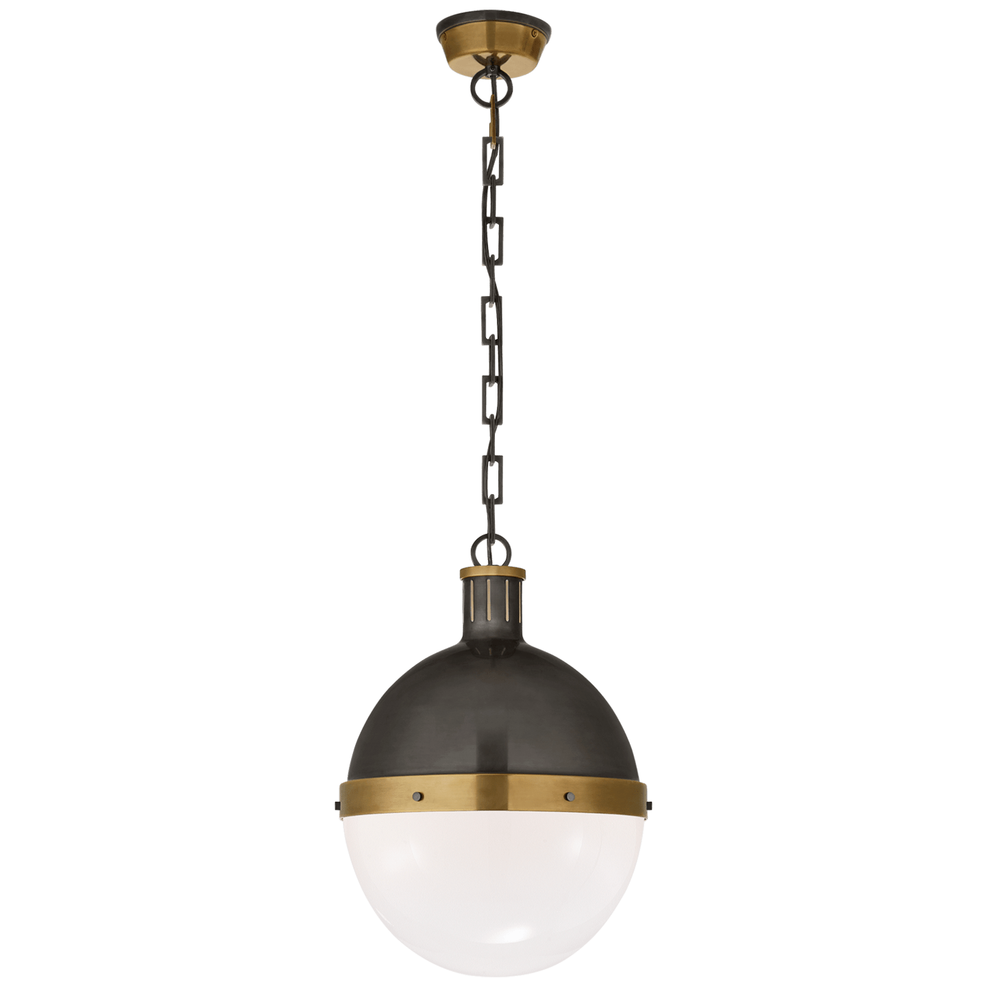 Bronzo con Ottone Anticato / Vetro Bianco