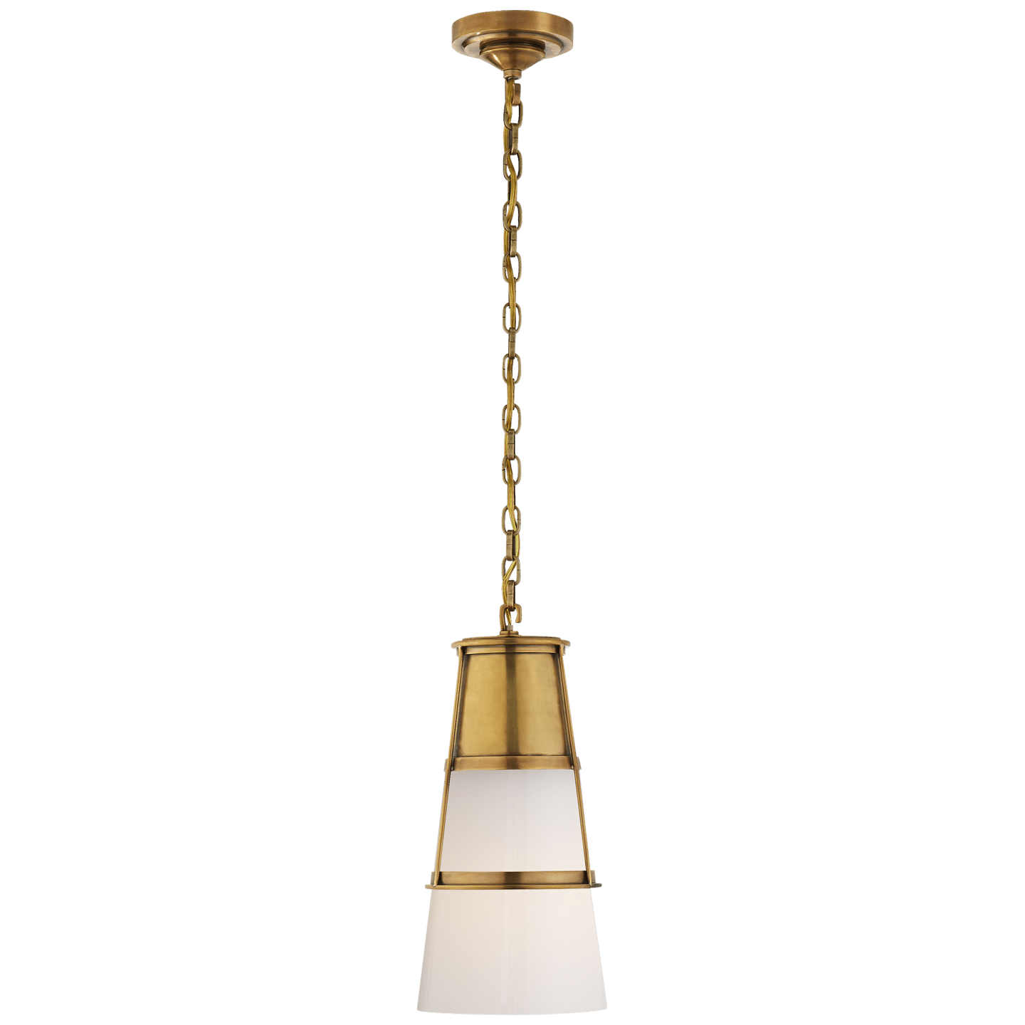 Hand-Rubbed Antique Brass / White Glass