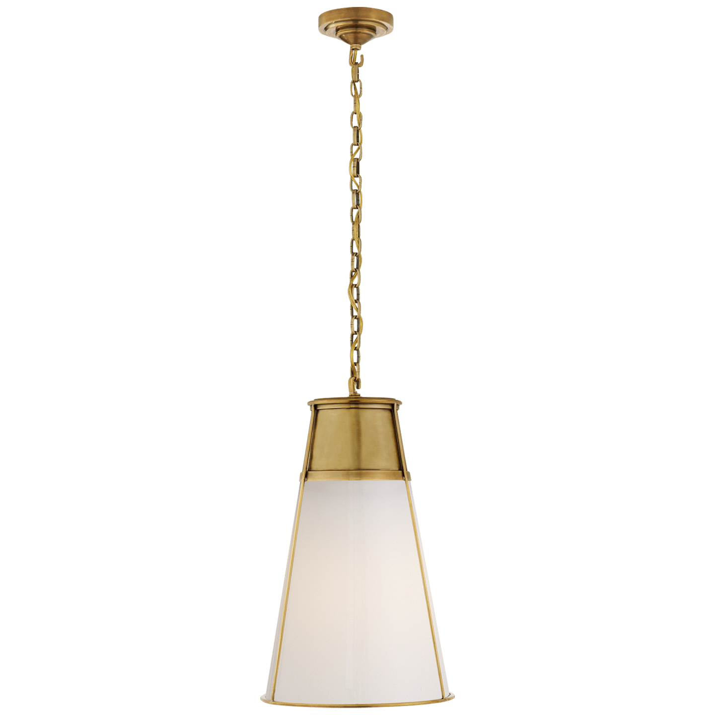 Hand-Rubbed Antique Brass / White Glass