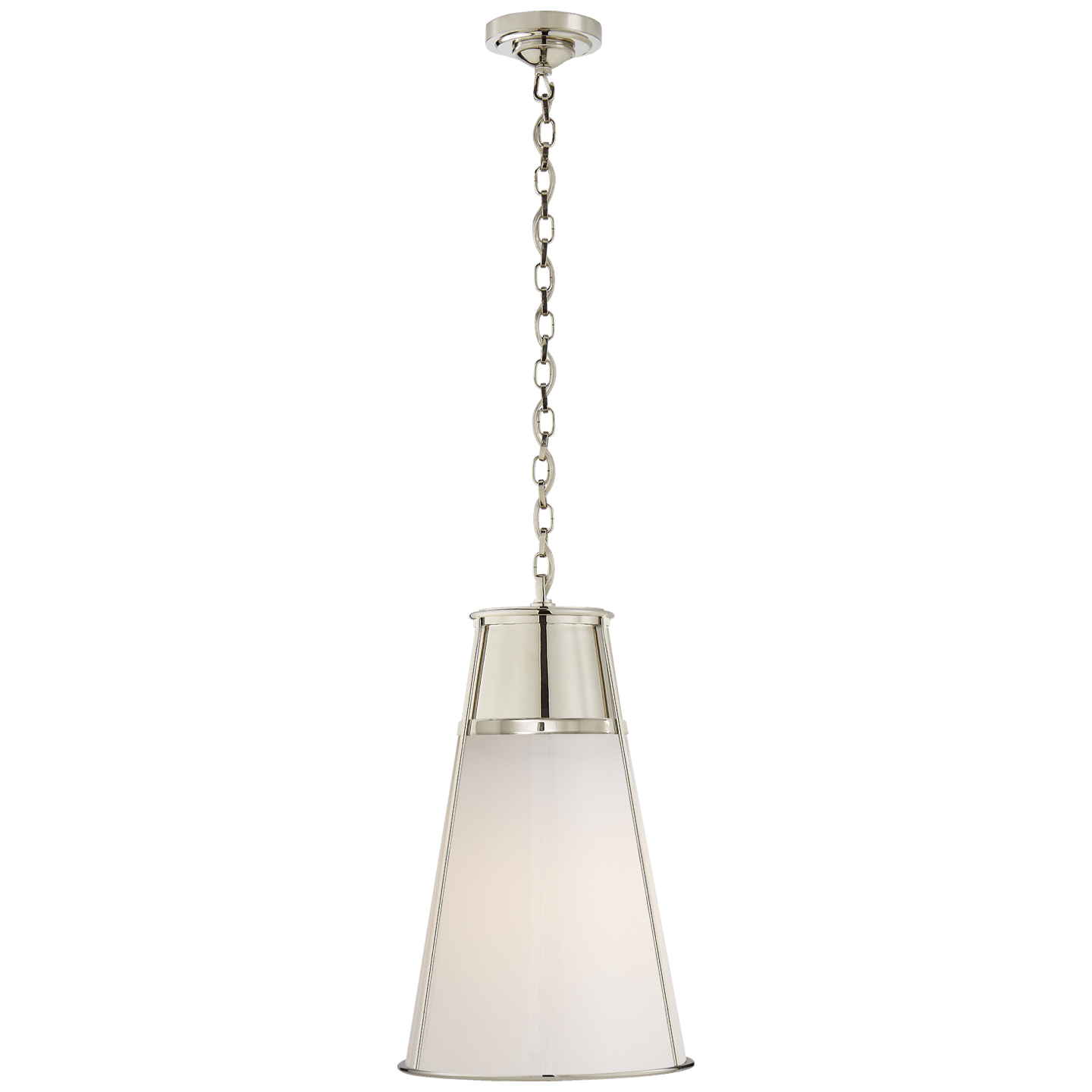 Polished Nickel / White Glass