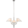 Kinsley Large One-Tier Chandelier in Polished Nickel with Linen Shades