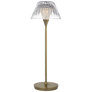 Blaze 16" Rechargeable Table Lamp in Natural Brass with Clear Crystal