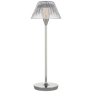 Blaze 16" Rechargeable Table Lamp in Polished Nickel with Clear Crystal