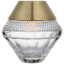 Copper Coast 5" Rechargeable Accent Lamp in Natural Brass with Clear Crystal
